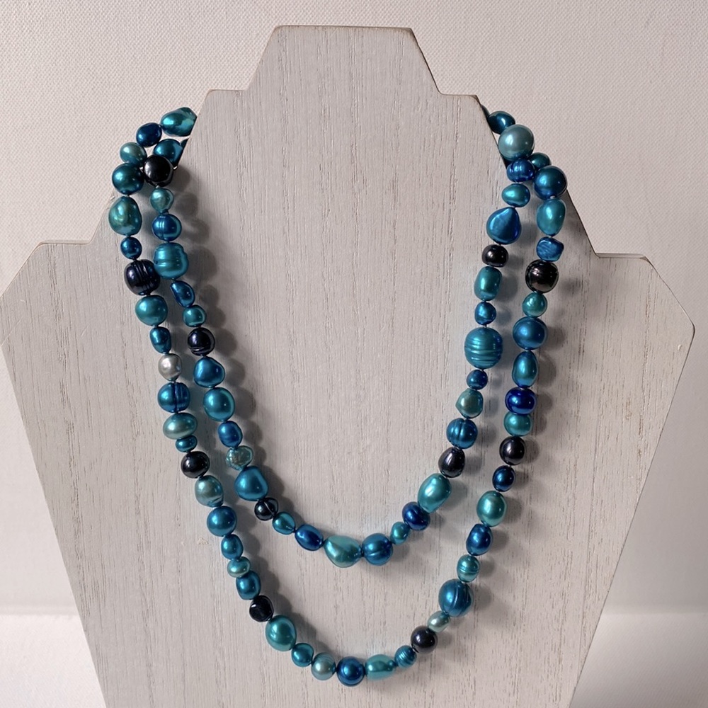 Honora Pearl Ocean Blue Collection Freshwater Pearls, 36" long